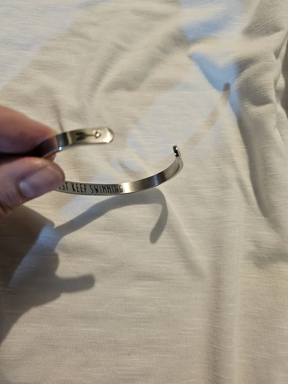 Open Cuff Bracelet in Silver-Tone Metal
